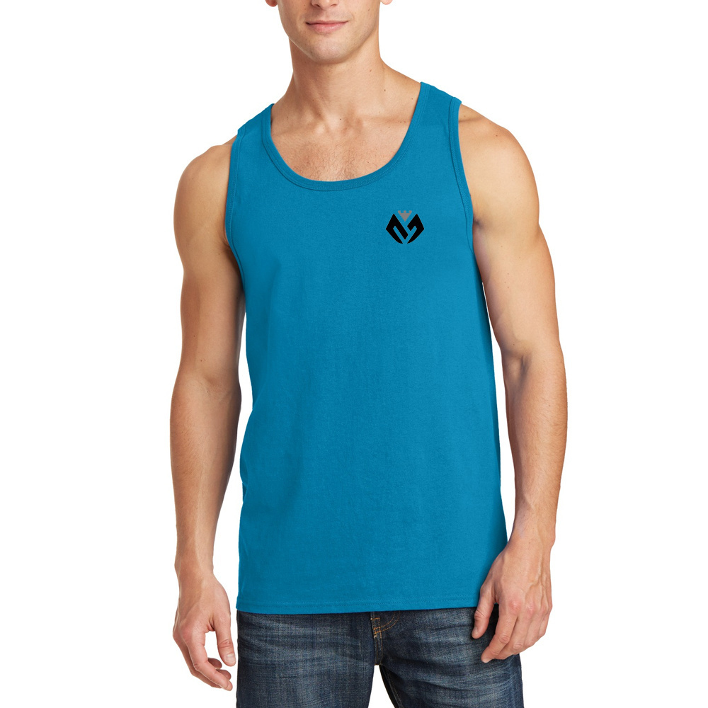 Light Blue Color Men 100% Cotton Tank Top Wholesale Best Price Gym Wear Running Sleeveless O-Neck Solid Pattern Tank Top