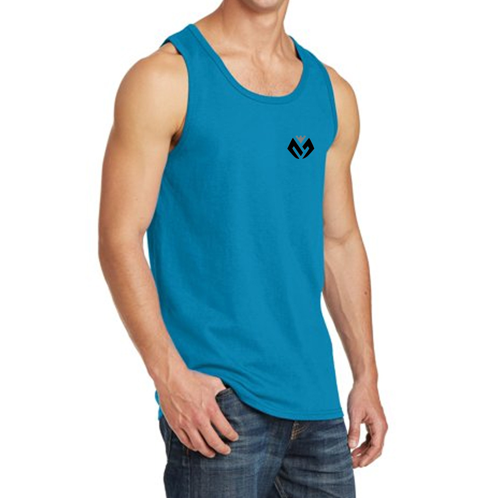 Light Blue Color Men 100% Cotton Tank Top Wholesale Best Price Gym Wear Running Sleeveless O-Neck Solid Pattern Tank Top