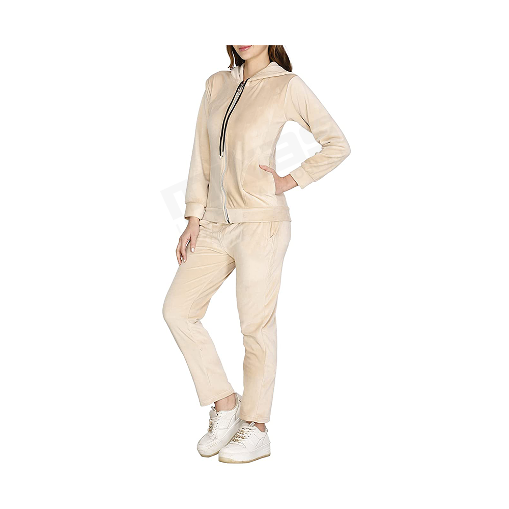 Custom Cotton Jogging Suits Two Piece Sweatshirt And Jogger Shorts Fleece Women Track Suit