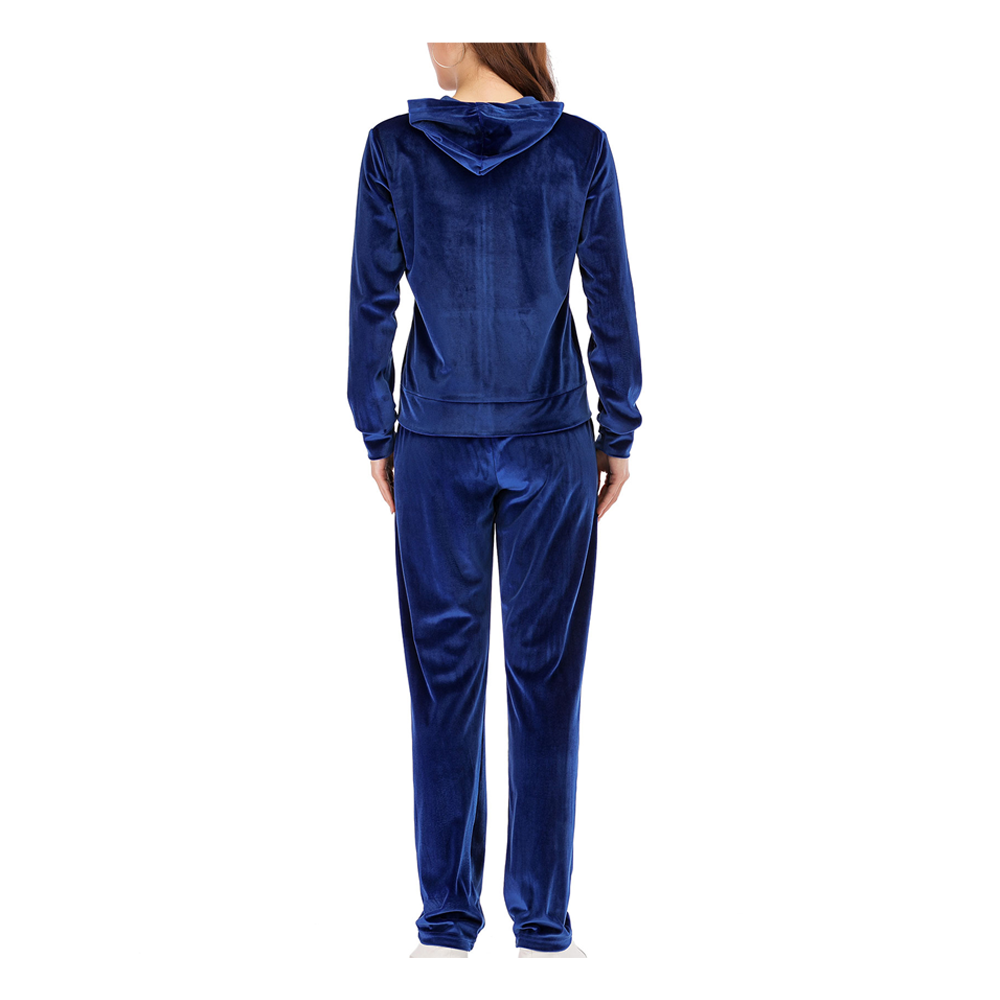 Wholesale Stylish Jogger Women Two Piece Solid Color Clothing Training Clothes Sports Women Velvet Tracksuit