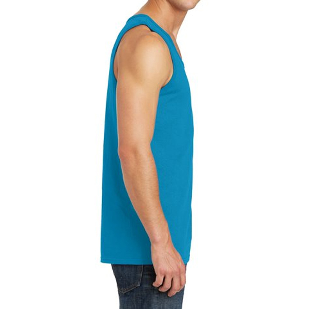 Light Blue Color Men 100% Cotton Tank Top Wholesale Best Price Gym Wear Running Sleeveless O-Neck Solid Pattern Tank Top