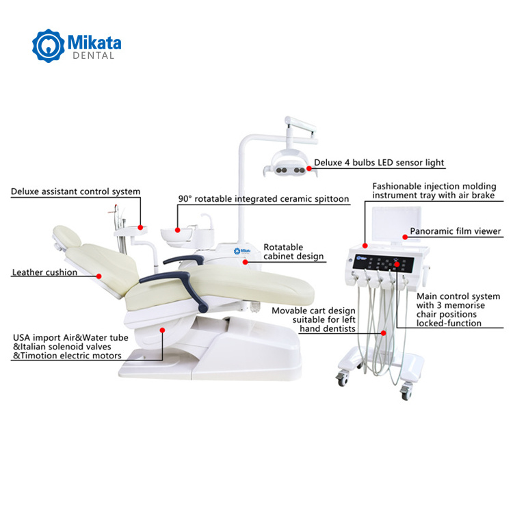 Newest MKT-400 movable cart Foshan portable siger u200 dental equipment turbine unit chair with ISO certificate