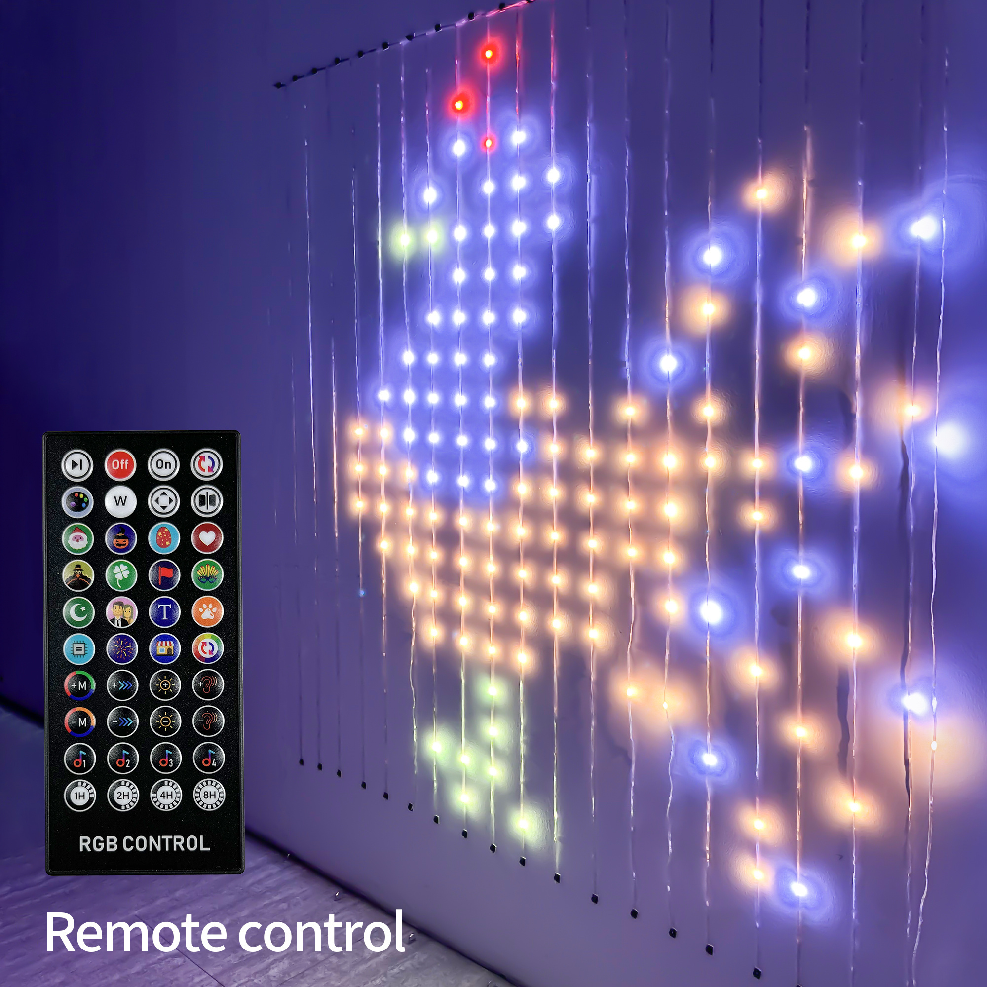 IP65 App Control 2x2m 400L Christmas Smart Rgb Pixel led Curtain Lights Programmable Led for Party Wedding Decorations