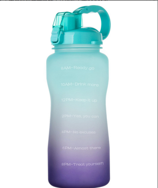 Hot Sale Half Gallon Motivational Time Marker Sport Water Bottle with Straw & Protective Silicone Boot BPA Free Leakproof