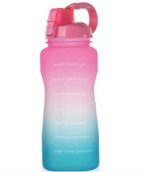 Hot Sale Half Gallon Motivational Time Marker Sport Water Bottle with Straw & Protective Silicone Boot BPA Free Leakproof