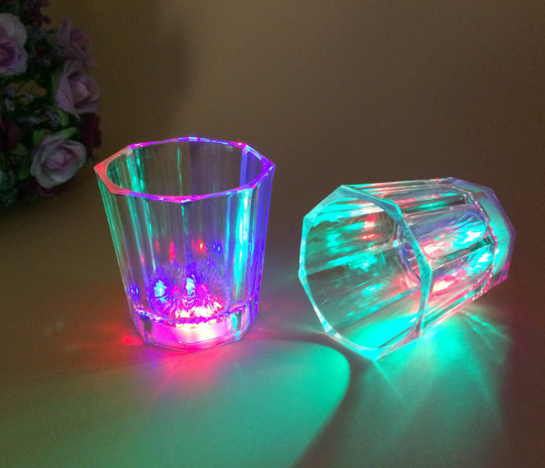 Christmas Halloween Party Favors Adults Shot Cups Party LED Flash Light Up Drinking Glasses Glow In the Dark Shot Glasses