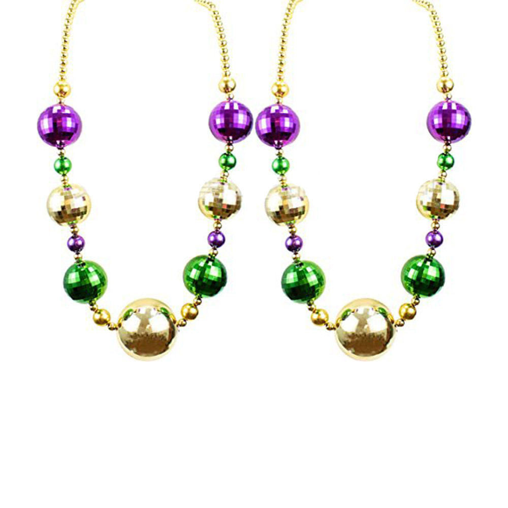 Big Mardi Gras Beads Necklace Bulk Custom jumbo necklace mardi gras beads