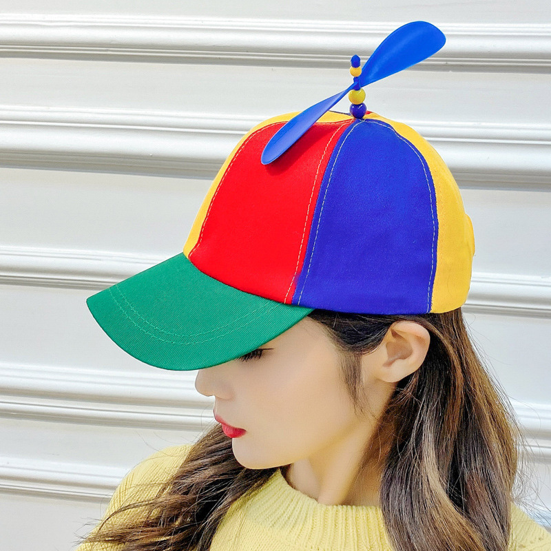 Colorful Cute High Quality Helicopter Hat Clown Propeller Fancy Dress Party Accessory Prop Hats Baseball Cap Funny