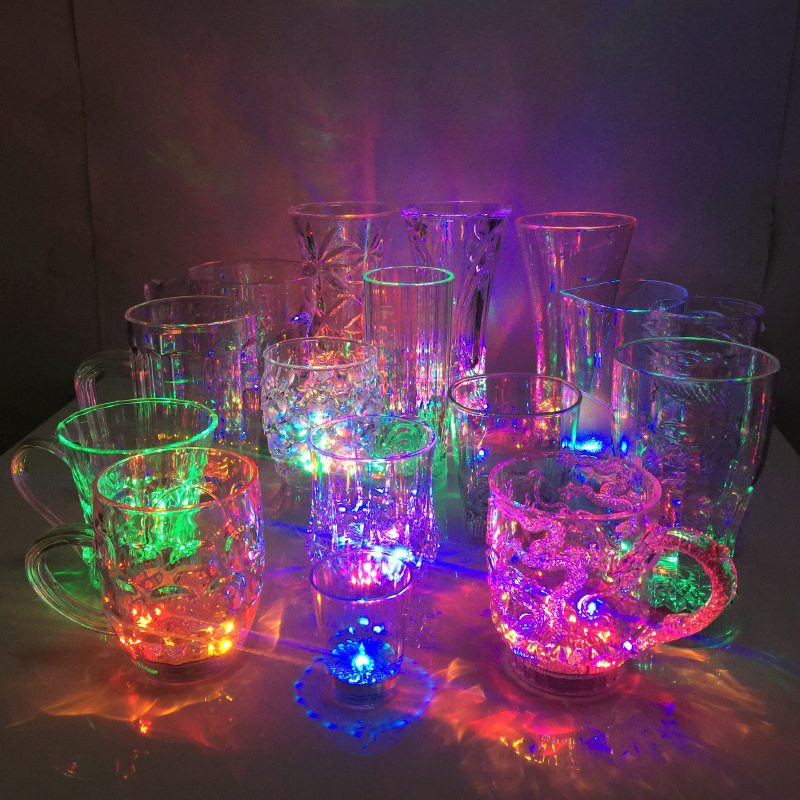 Christmas Halloween Party Favors Adults Shot Cups Party LED Flash Light Up Drinking Glasses Glow In the Dark Shot Glasses