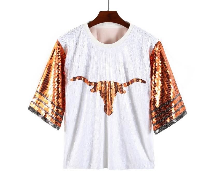 Sexy Clothes Party Dresses Blouse Casual Fashion Bling T-Shirts Embroidery Sequin Jersey Tops Football Short Sleeve Shirt