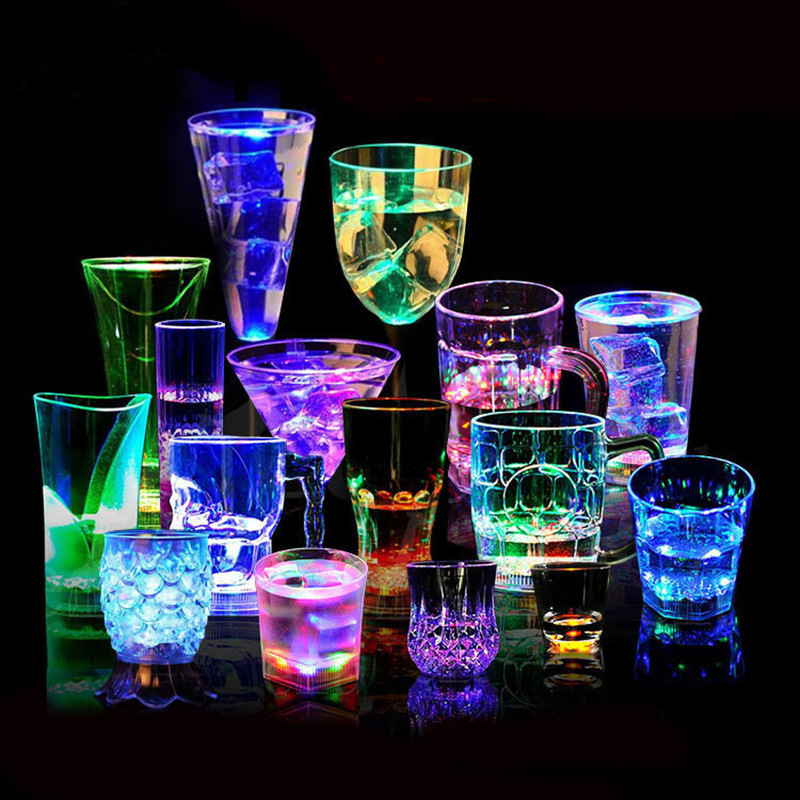 Christmas Halloween Party Favors Adults Shot Cups Party LED Flash Light Up Drinking Glasses Glow In the Dark Shot Glasses