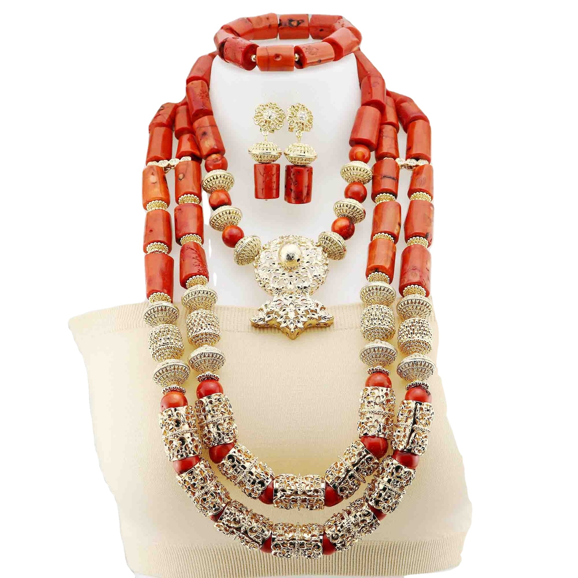 Mikemaycall Indian coral jewellery designs red african wedding beads necklace Handmade made in China