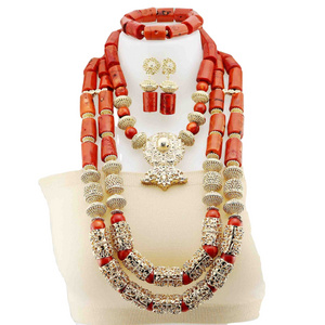 Mikemaycall Indian coral jewellery designs red african wedding beads necklace Handmade made in China