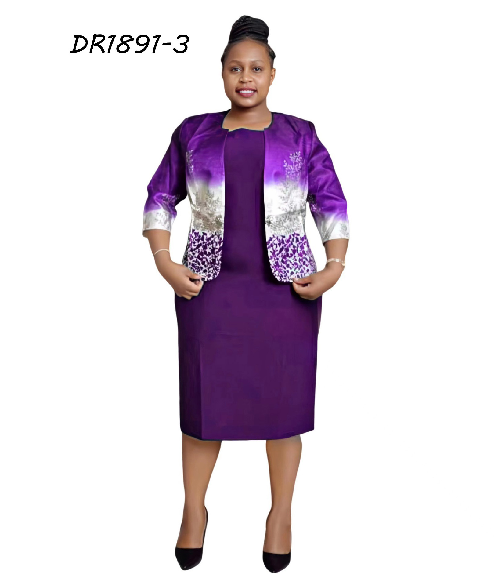 Wholesale Turkey Women Office Dress Africa Clothes Plus Size Print Pencil Skirt 2 piece Skirt suit