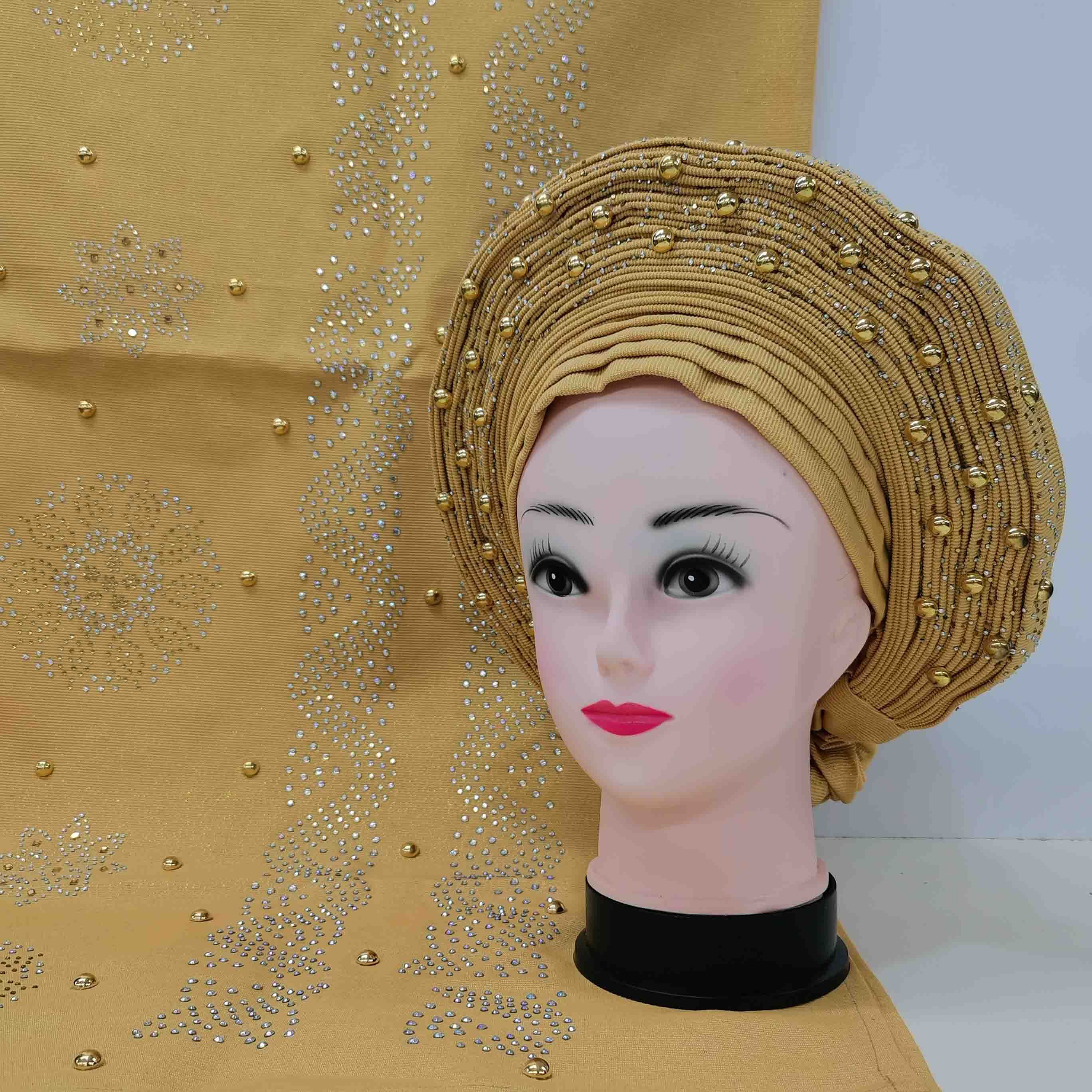 Auto gele aso oke headtie for aso ebi ready to wear beaded stones headtie gele