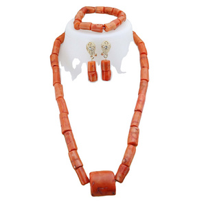 fashionable brazilian coral  jewelry,  gold plated bridal beads african jewelry set, gold jewellery dubai