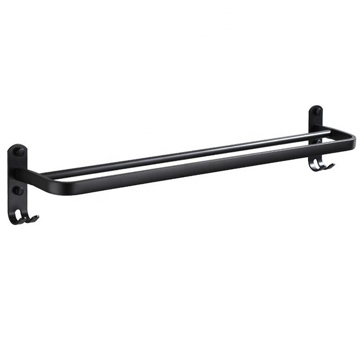 OEM Black SUS 304 Bathroom Accessories Contracted Wall Mounted Stainless Steel Bath Towel Rack