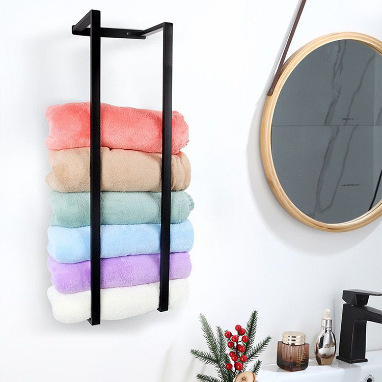 Bathroom Wall Mounted Stainless Steel Hand Towels Rack Rolled Towel Holders Organizer Bathroom Robes Towel Racks