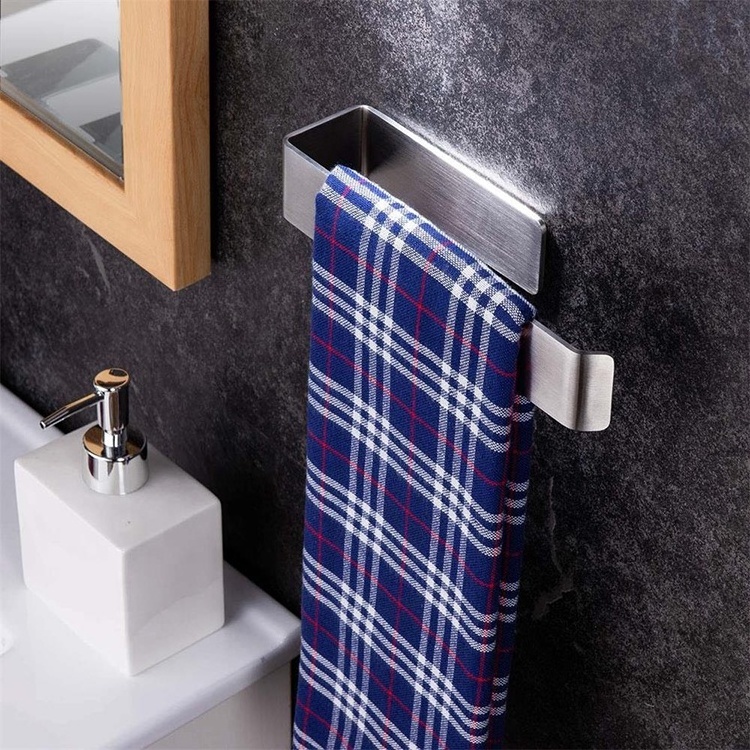 REACH Toilet Stainless Steel Towel Rack Bathroom No Drilling Wall Mounted Towel Bar Without Drilling 3m Self Adhesive Towel Rail