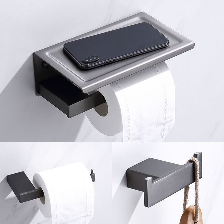 Grey Towel Rack Bathroom Towel Rack Accessories Roll Paper Holder Storage Rack Tissue Towel Holder