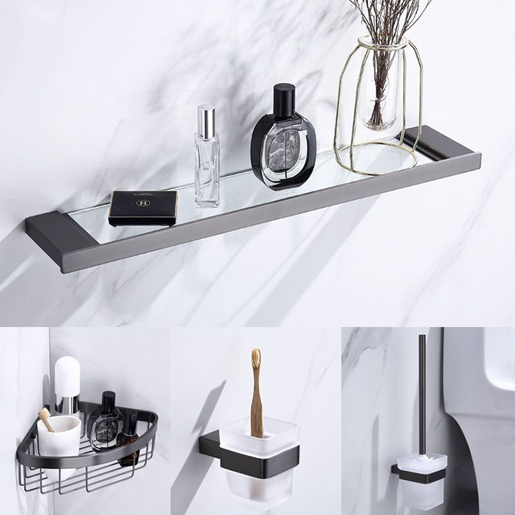 Grey Towel Rack Bathroom Towel Rack Accessories Roll Paper Holder Storage Rack Tissue Towel Holder