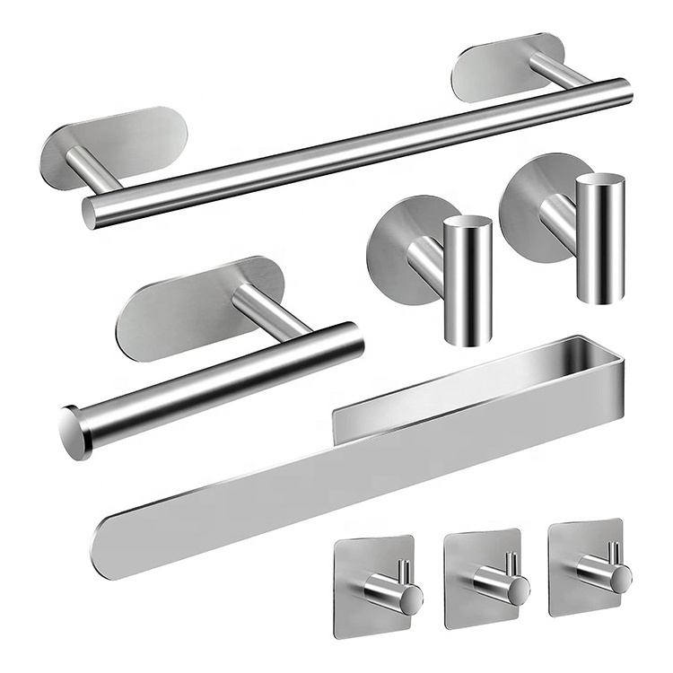 9PCS Bathroom Hardware Set Towel bar No Drilling Self Adhesive Towel Rail Towel Rack