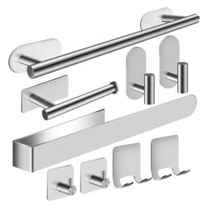 9PCS Bathroom Hardware Set Towel bar No Drilling Self Adhesive Towel Rail Towel Rack