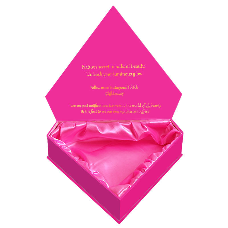 Suppliers Wholesale Custom Luxury Hair extention Wig Packaging Boxes Hot Pink Diamond Shape gift Box with Logo Printing