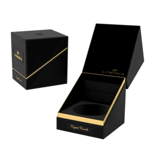 custom logo luxury shoulder box scented candle box packaging black glass candle jars with lid gift boxes For Candle