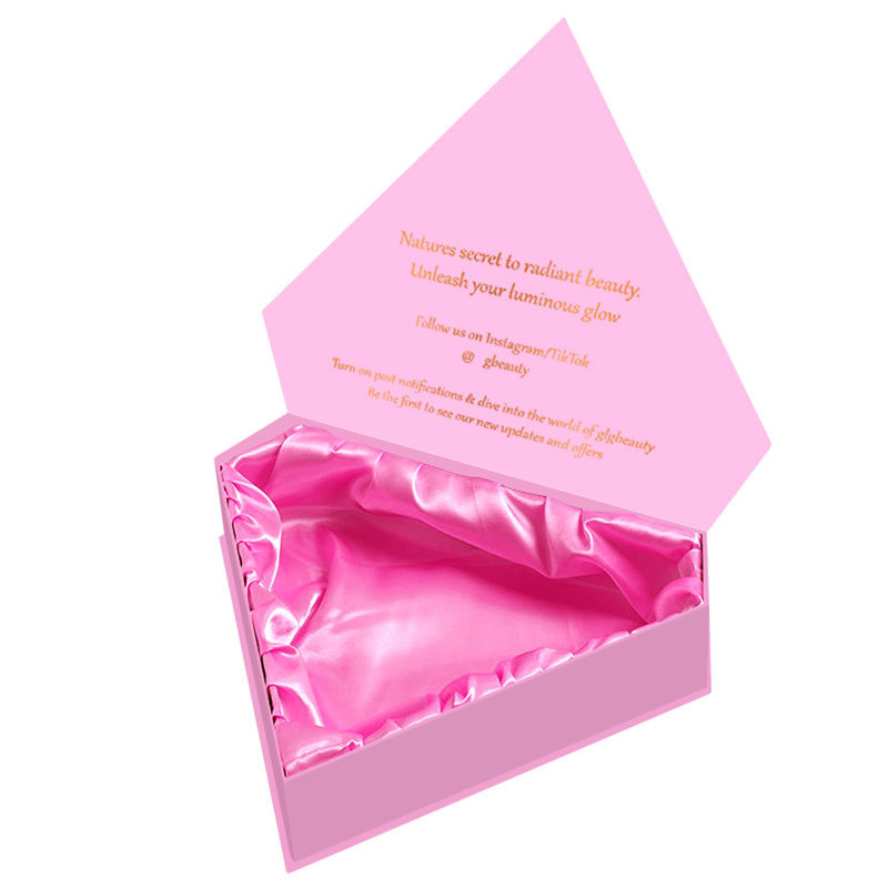 Custom Logo Pink Diamond Shape Eyelash Beauty Perfume Nail Lip Gloss Lash Packaging Display Gift Boxes