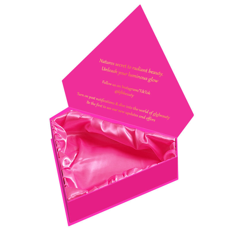 Suppliers Wholesale Custom Luxury Hair extention Wig Packaging Boxes Hot Pink Diamond Shape gift Box with Logo Printing