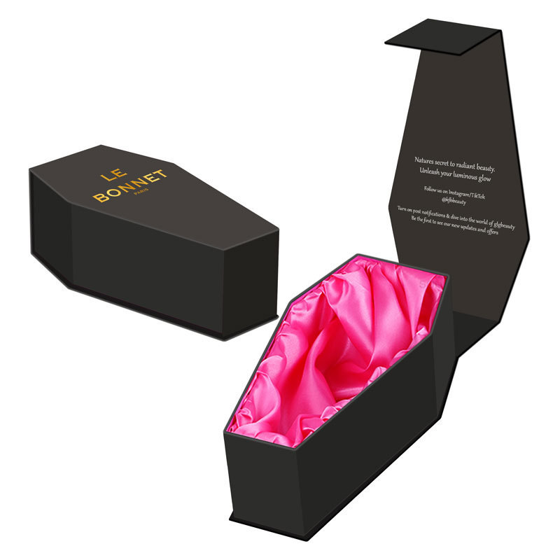 Custom Luxury Cardboard Shipping Paper Boxes Coffin Shaped lash jewelry Packaging Gift Box