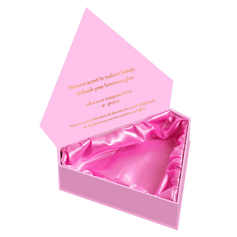 Custom Logo Pink Diamond Shape Eyelash Beauty Perfume Nail Lip Gloss Lash Packaging Display Gift Boxes