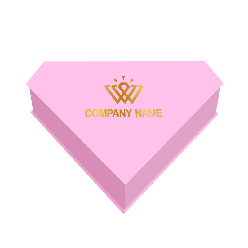 Custom Logo Pink Diamond Shape Eyelash Beauty Perfume Nail Lip Gloss Lash Packaging Display Gift Boxes