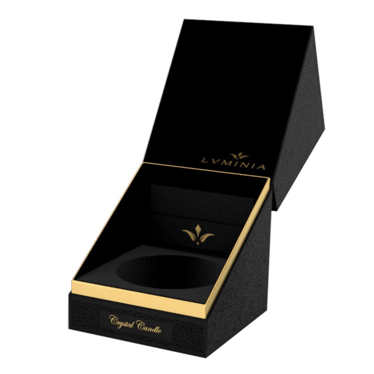 custom logo luxury shoulder box scented candle box packaging black glass candle jars with lid gift boxes For Candle