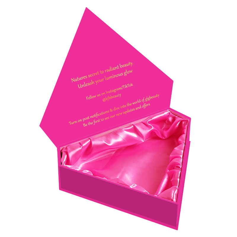 Suppliers Wholesale Custom Luxury Hair extention Wig Packaging Boxes Hot Pink Diamond Shape gift Box with Logo Printing