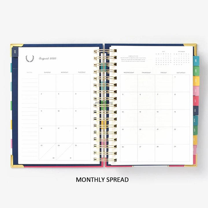 Customized Journal Weekly Planner Printing A5 Hardcover Spiral Notebook