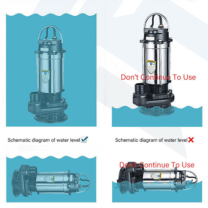 Cutting Submersible Sewage Booster Water Pump (WQJ-TA) Series For Dirty Water (stainless steel barrel)