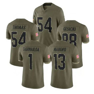 2022 Salute To Service 1 Tua Tagovailoa 10 Tyreek Hill 17 Jaylen Waddle Wholesale Stitched Men's Football Jerseys