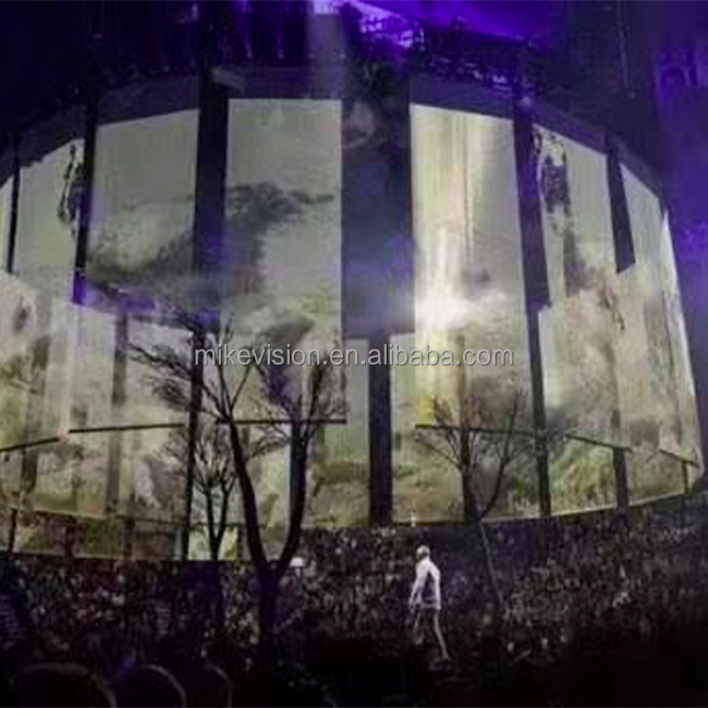 clear transparent 3d hologram mesh projector screen for outdoors big events