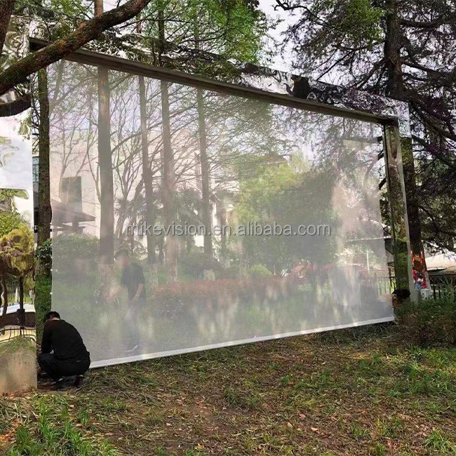 clear transparent 3d hologram mesh projector screen for outdoors big events