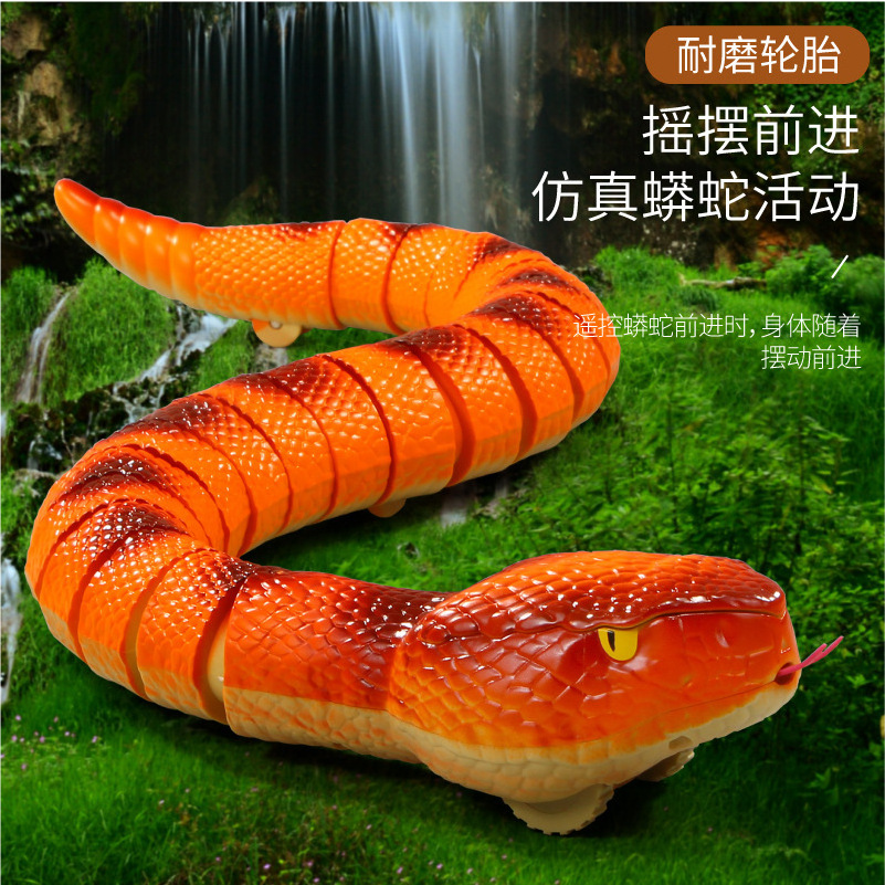 Tricky toy snake electric infrared tongue retractable remote control spoof whole person large remote control simulation snake