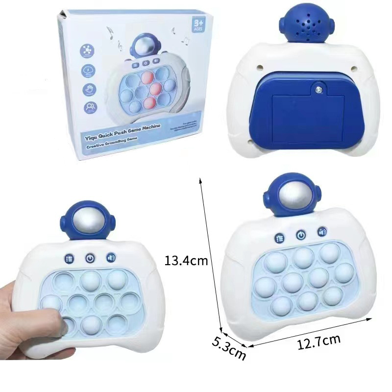 Mikii Pop Fidget Fast Push Game Handheld Bubble Game Console Toy for Kids Adults Light up Puzzle Speed Push Game Fidget Toy