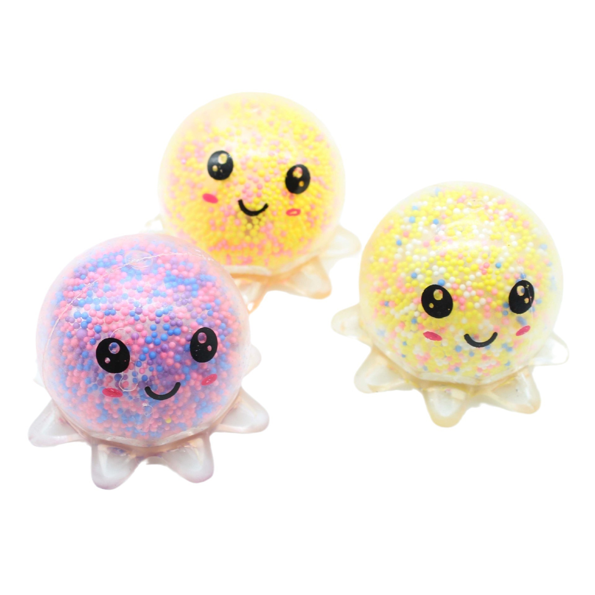 Luminous octopus pinch music with light LED light octopus vent decompression air ball TPR toy