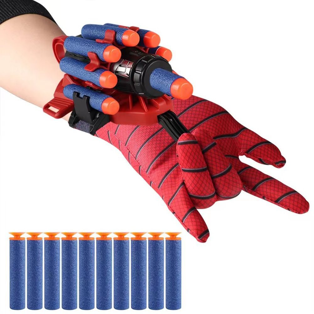 Tiktolk Hot Selling Web Shooter Toys Real With Rope Amazing Spider Gloves Man Web Shooter Toy Set For Kids