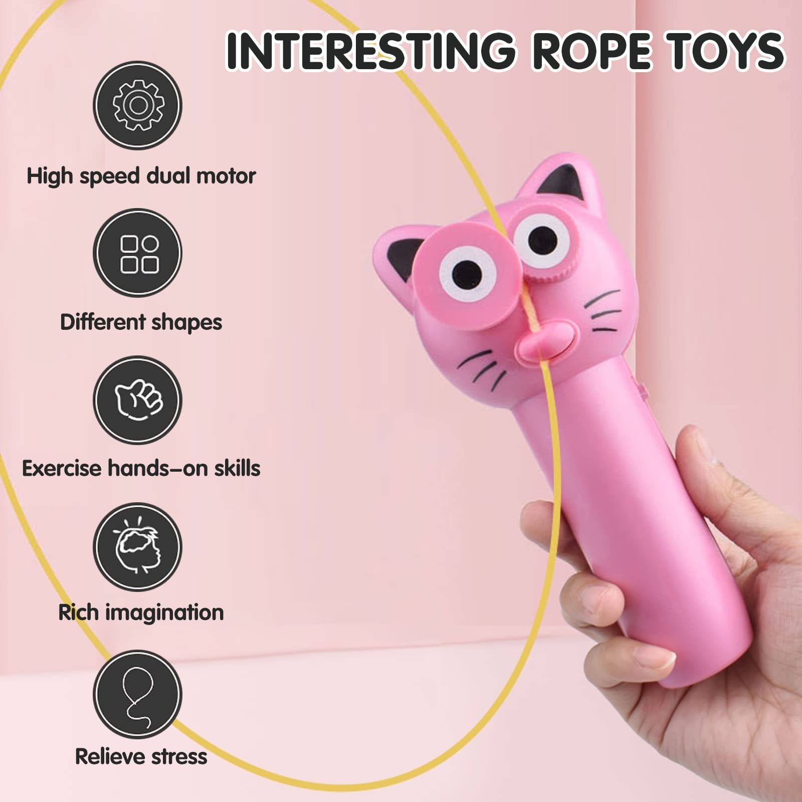 Tiktok Hot Selling Loop Lasso String Shooter Toy Teaser Electric Pet Cat Teaser Toy Electric Rope Launcher Propeller Novelty Toy