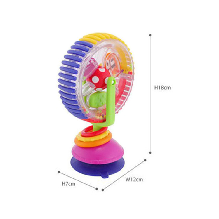 Baby feeding three-color rotating Ferris wheel baby with suction cup children rattle table toys