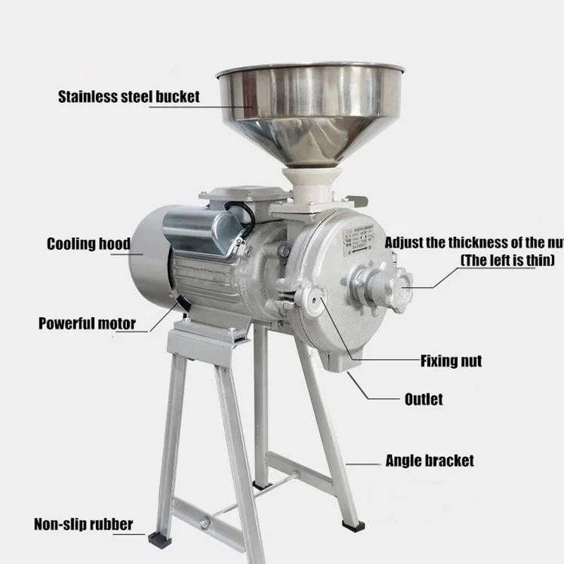 Flour Mill Wet and Dry Dual-use feed mill wet dry cereals grinder surface grinding machine Grain beans grinder