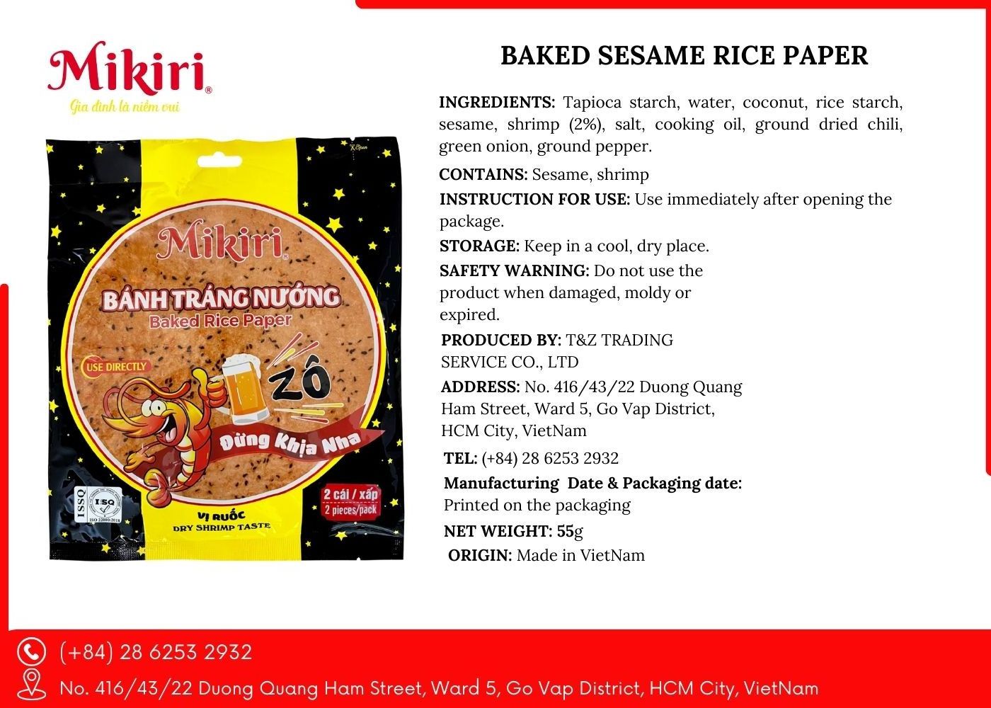 Shrimp Rice Snack Baked Sesame Rice  Use Immediately Eat with Noodles Snacks Cracker Packing Bag Delicious Date  One Year