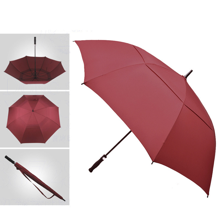 OEM double layer windproof big 30inch 8k reversible straight car Men adult custom logo printing golf rain umbrellas with logo